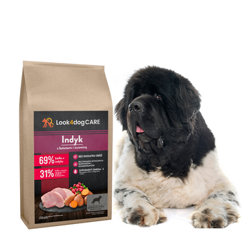 Karma Look4dog CARE dla psów dużych ras indyk 12 kg