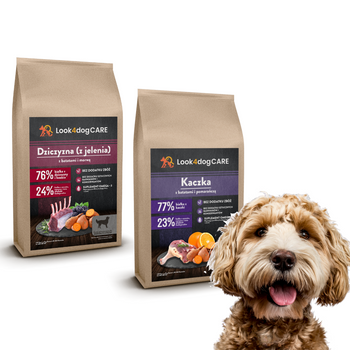 Zestaw: karma Look4dog CARE jeleń i kaczka 2PAK: 2x2kg