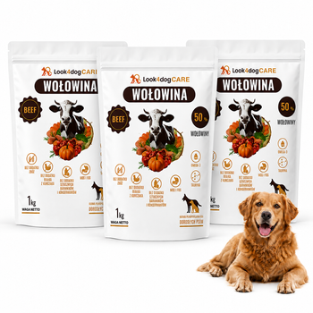 Zestaw: karma Look4dog CARE Wołowina bez zbóż i kurczaka 3x1kg