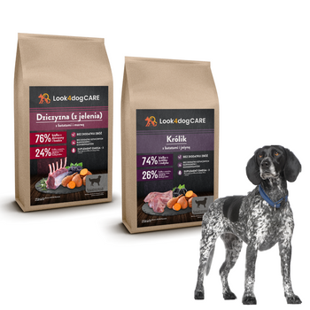 Zestaw: karma Look4dog CARE jeleń i królik 2PAK: 2x2kg