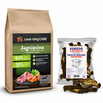 Pakiet na Spróbowanie: Look4dog CARE Jagnięcina mała rasa + żwacze